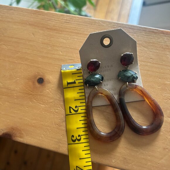 Anthropologie stone and gem drop earrings - Picture 3 of 4
